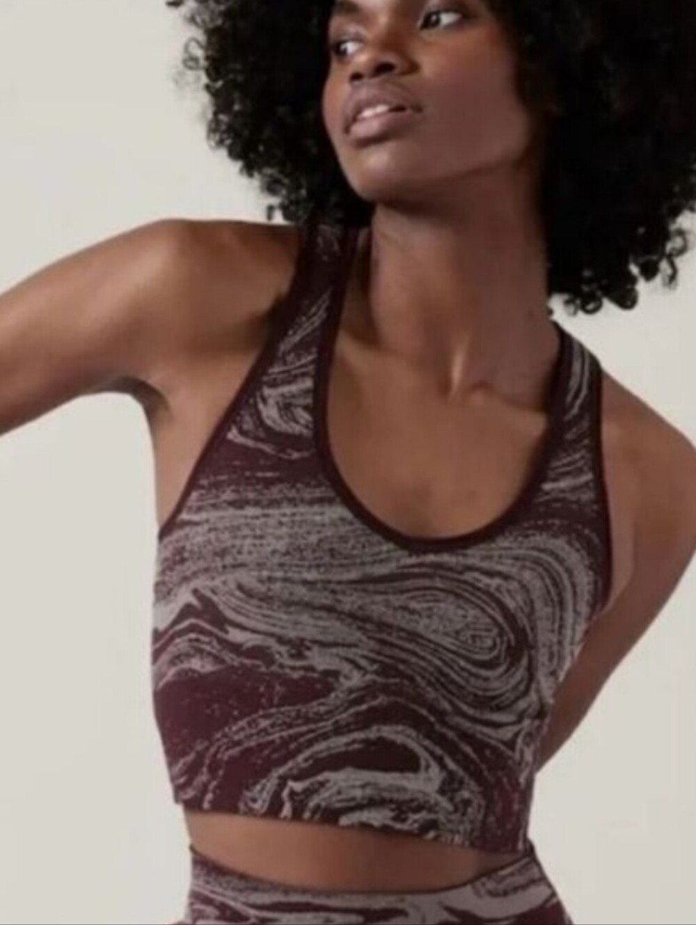 ATHLETA Aurora Seamless Shine Bra A-C Cup Size Small Purple Metallic Silver